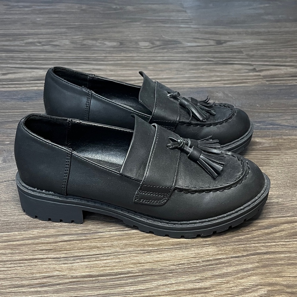 wild fable Black Tassel Loafers for Men